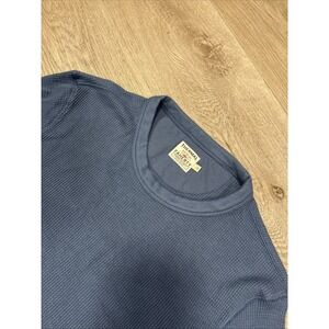 Faherty Thermal Knitwear Shirt Mens L Blue Legend Waffle Crew Long Sleeve Pima
